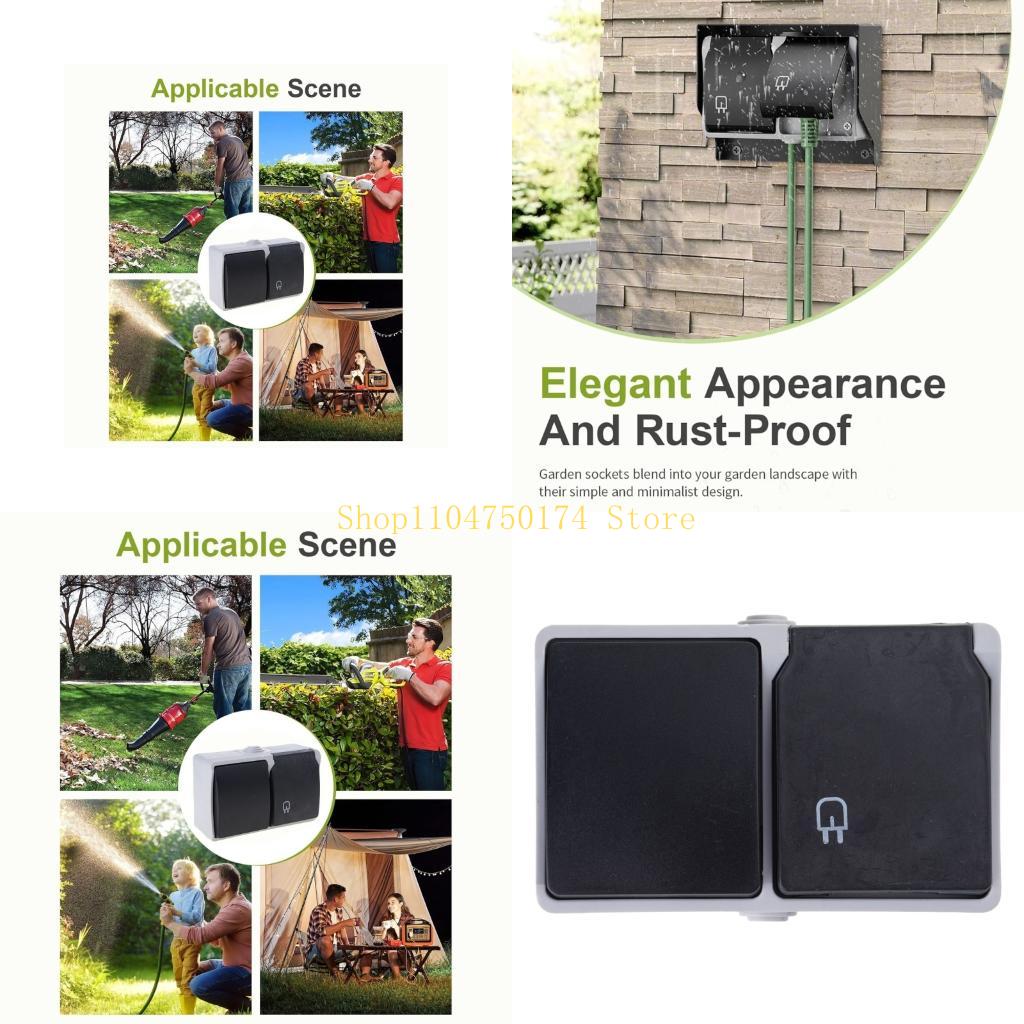 Outdoor Power Outlet Install - Wasserdichte Außensteckdose mit Abdeckflächen, montierte Wandplatte