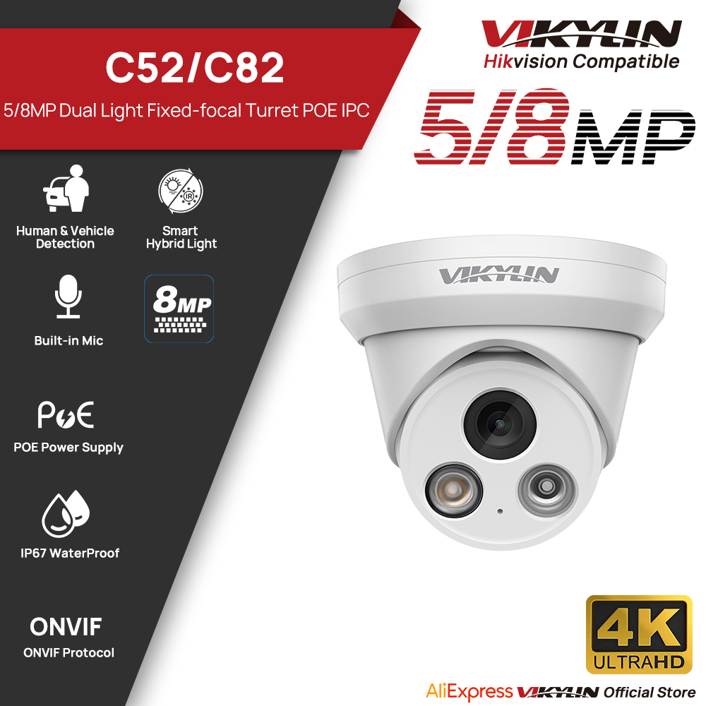 Outdoor Power G Motion - VIKYLIN 5/8MP 4K IP-Kamera mit Dual-Licht,