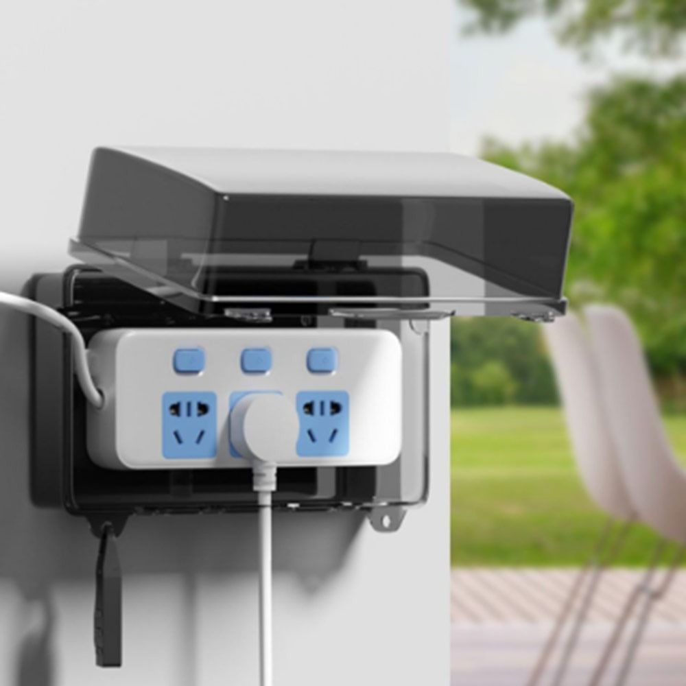 Outdoor Power Strip - Robuste Kunststoff-Steckdosenbox, wasserdicht, wetterfest, Kabelmanagement-Box, Diebstahlschutz,
