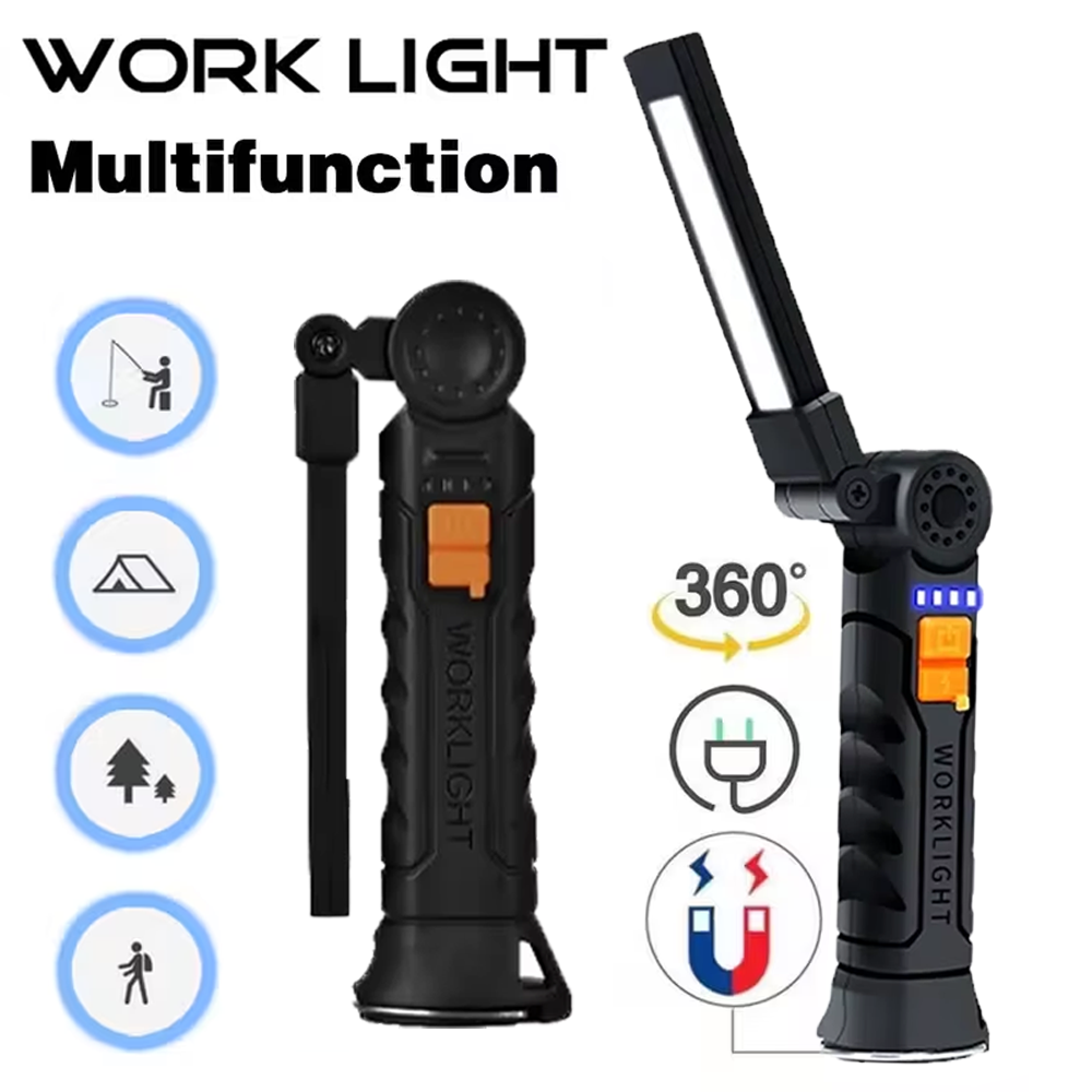 Outdoor Power Usb - Tragbare COB-LED-Taschenlampe, wiederaufladbare USB-Taschenlampe mit magnetischer