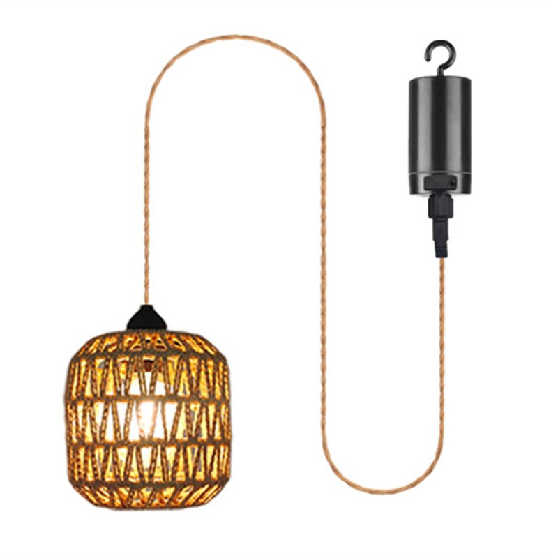 Outdoor Power For Gazebo - Frische batteriebetriebene Außenleuchte, gewebte Rattan-Pendelleuchte für