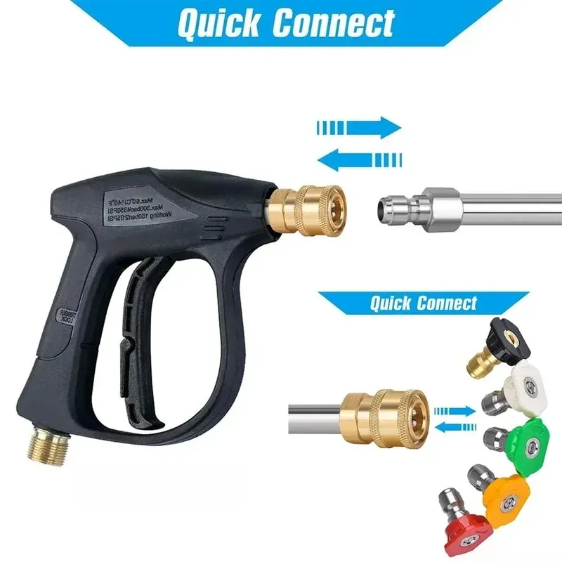 Outdoor Power 'Hose' - 3000PSI Hochdruck-Reinigungswasserpistole M22 14 Schlauchanschluss 1/4