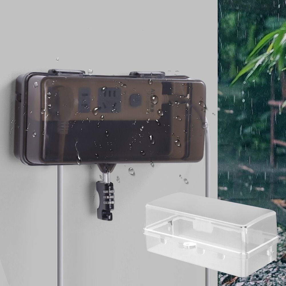 Outdoor Power Strip - Robuste Kunststoff-Steckdosenbox Diebstahlsicher Wetterfeste Verlängerungskabel-Abdeckung Schützt