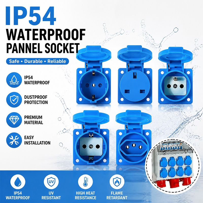 Outdoor Power Hub - IP54 16A Wasserdichte Industriesteckdose Elektrische Wandsteckdose