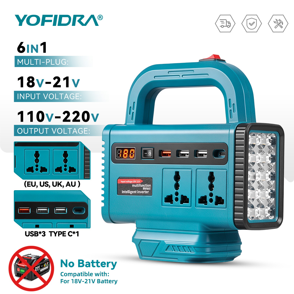 Outdoor Power Hub - YOFIDRA 220V Tragbarer Stromwechselrichter, Notstromversorgung für