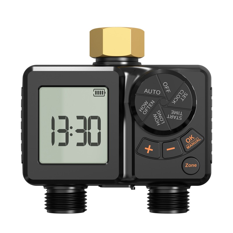 Outdoor Power And Plant - USB-betriebener 5V-Doppelanschluss-Gartenbewässerungstimer mit automatischem Bewässerungsventil für
