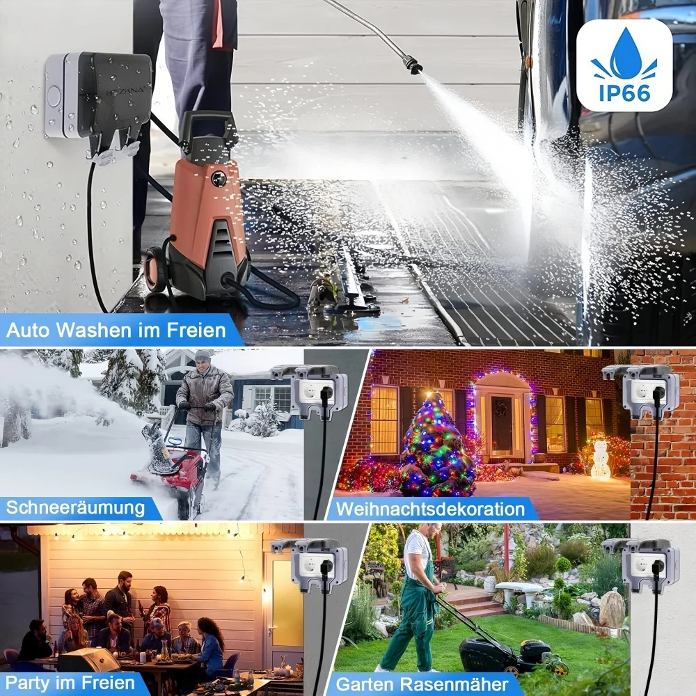 Europäische Außensteckdose mit – Outdoor Power Strip Bewertung und Preis