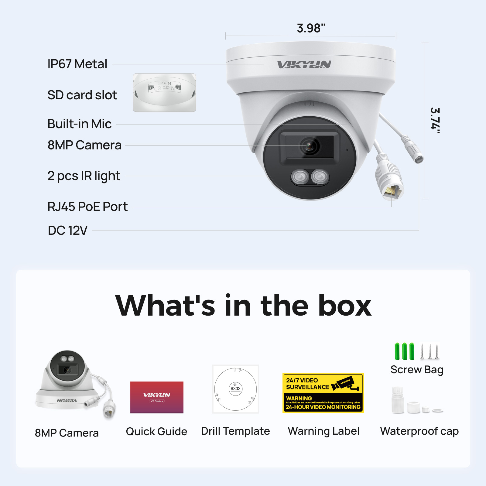 VIKYLIN 8MP HD IP-Sicherheitsk – Outdoor Power G Motion Bewertung und Preis
