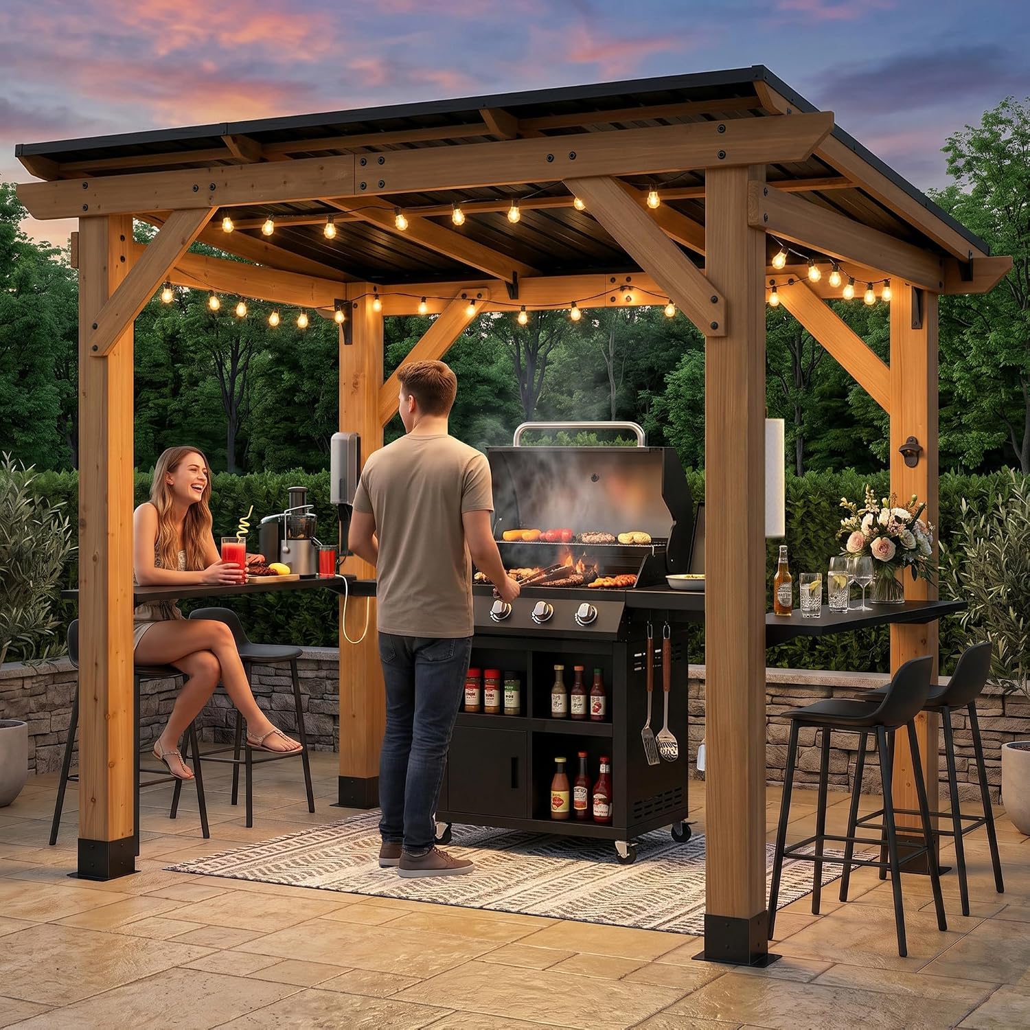Zedernholz-Grillpavillon 6x8 F – Outdoor Power For Gazebo Bewertung und Preis